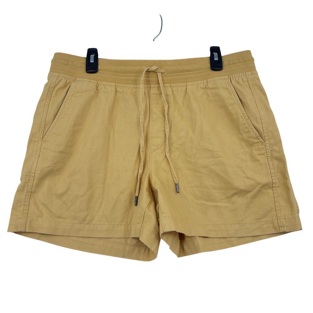 Orvis Shorts Womens Size L Yellow Pull On Drawstring Pockets Cotton Lyocell